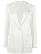 Helmut Lang Patch Pocket Blazer, Women's, Size: 4, Nude/neutrals, Viscose/wool/silk/cotton