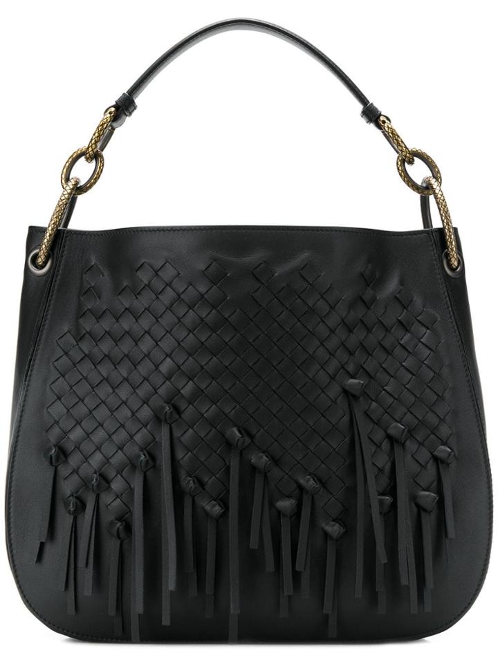 Bottega Veneta Intrecciato Brio Loop Bag - Black