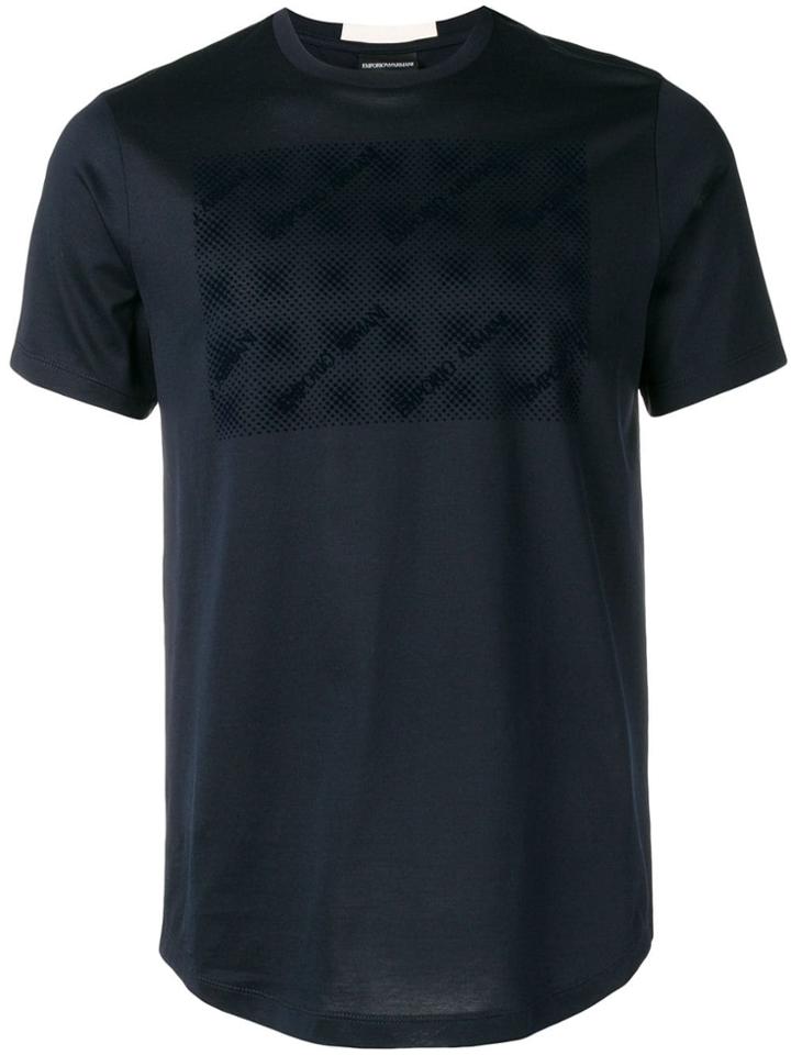 Emporio Armani Optical-effect Print T-shirt - Blue