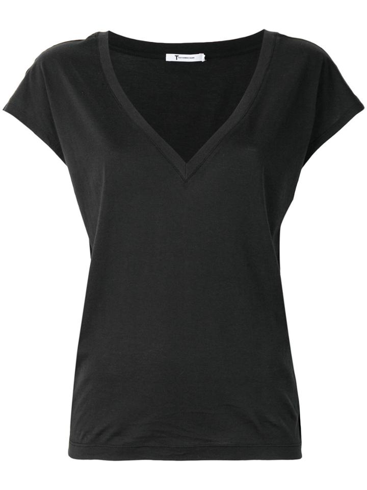 T By Alexander Wang V-neck T-shirt - Black