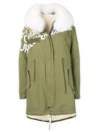 Mr & Mrs Italy Graphic Print Mid-length Parka - Green