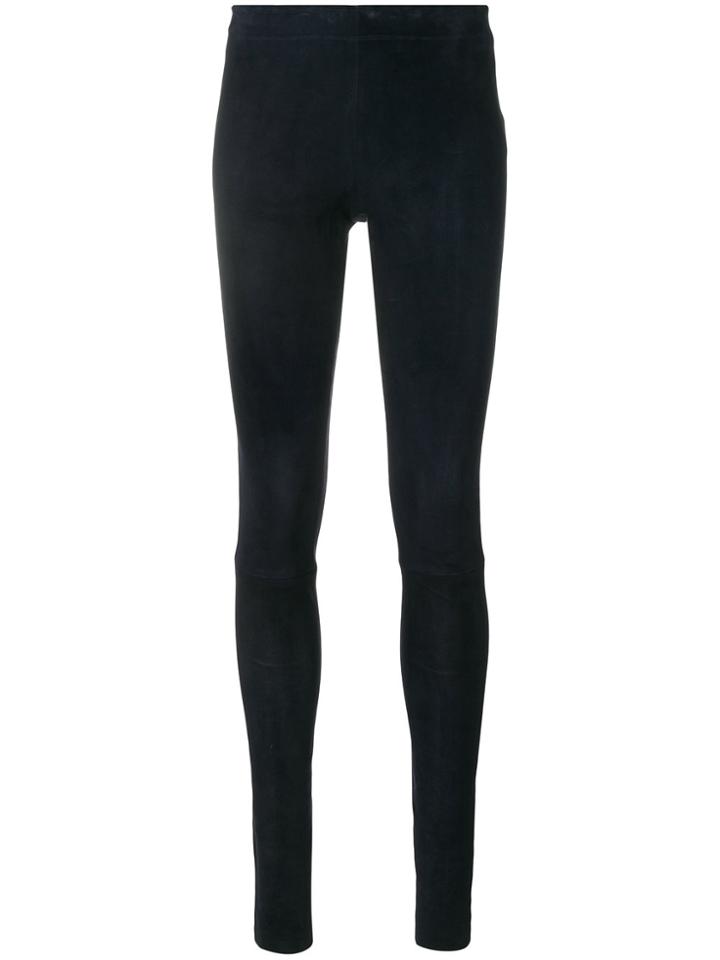 Stouls Skinny Leather Trousers - Blue