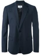 Maison Margiela Tailored Buttoned Jacket, Men's, Size: 48, Blue, Cotton/viscose/virgin Wool