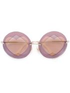 Miu Miu Eyewear - Hearts Motif Sunglasses - Women - Acetate/metal - One Size, Grey, Acetate/metal