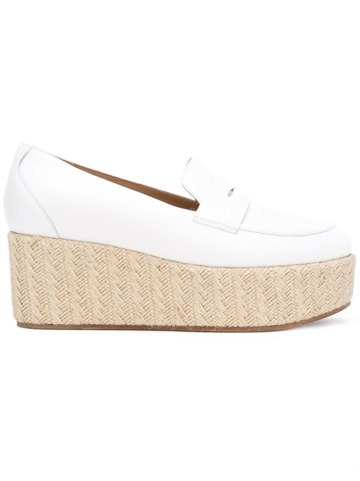 Gabriela Hearst Platform Penny Loafers - White