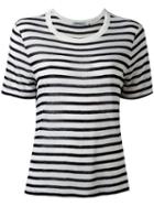 T By Alexander Wang Striped T, Women's, Size: Xs, Black, Rayon/linen/flax