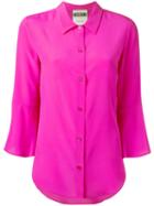 Moschino Fluted Sleeve Blouse, Women's, Size: 42, Pink/purple, Silk