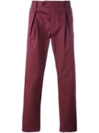 Al Duca D'aosta 1902 Pleat Detail Chino Trousers, Men's, Size: 50, Red, Cotton