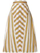 Fendi Flared Striped Skirt - White