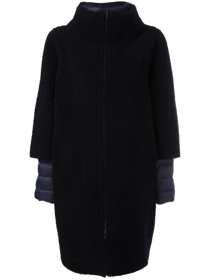 Liska Padded Shearling Coat, Women's, Size: 44, Blue, Feather Down/lamb Fur