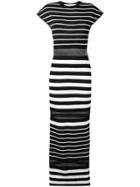 Off-white Multi-stripe Long Dress - Black