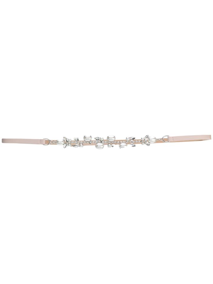 Max Mara Rhinestone Embellished Belt - Pink & Purple