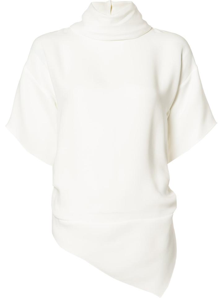 Monse High Neck Blouse, Size: 8, White, Silk