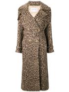 Max Mara Animal Pattern Double-breasted Coat - Neutrals