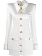 Balmain Tweed Panels Short Dress - White