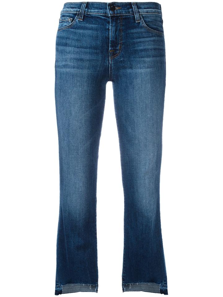 J Brand Step Hem Cropped Jeans - Blue