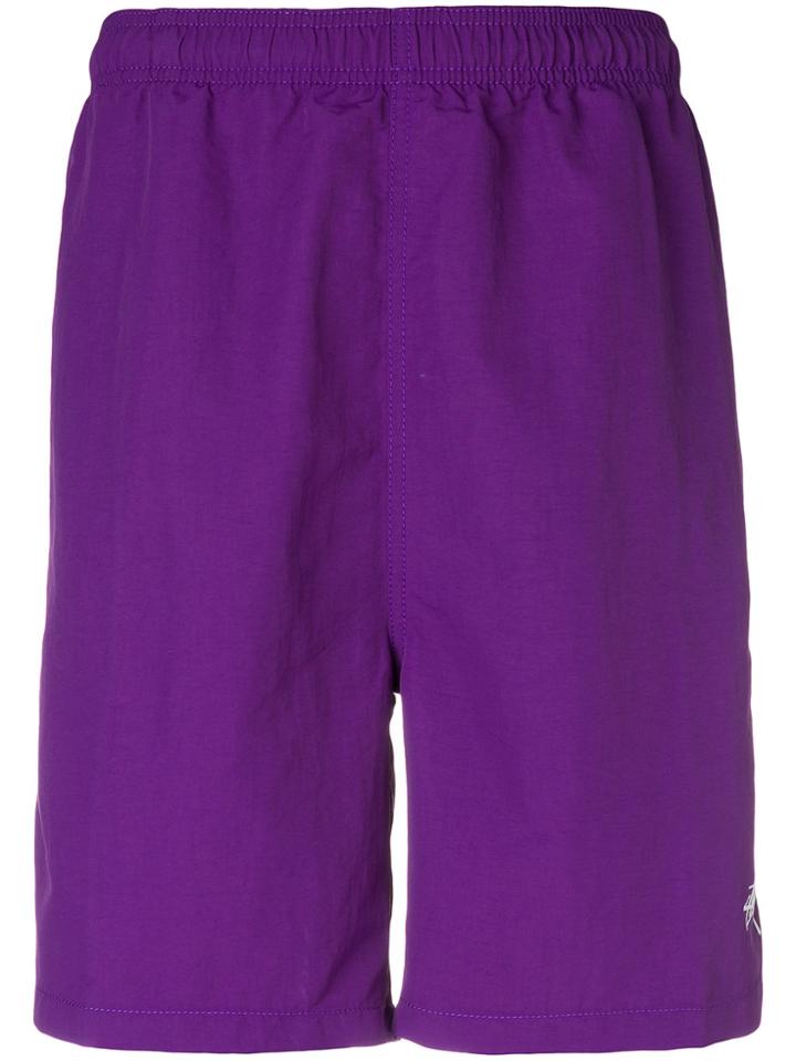 Stussy Elasticated Waist Shorts - Pink & Purple