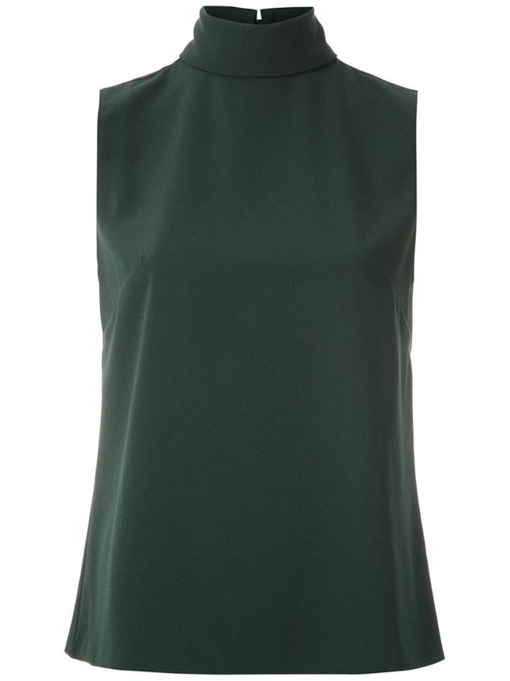 Olympiah Roll Neck Sleeveless Blouse - Green