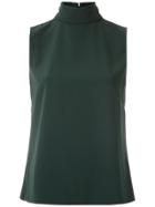Olympiah Roll Neck Sleeveless Blouse - Green