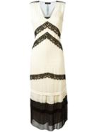 Twin-set Lace Detail Midi Dress, Women's, Size: Small, Nude/neutrals, Cotton/polyamide/polyester/viscose