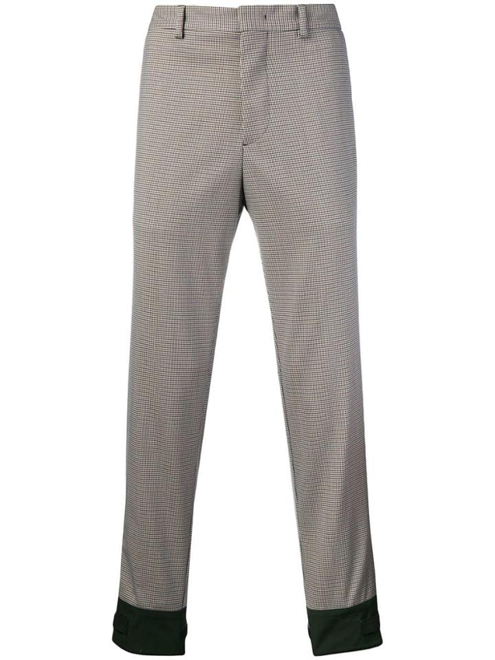 Prada Techno Check Trousers - Nude & Neutrals