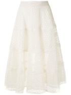 Olympiah Lamier Lace Midi Skirt - White