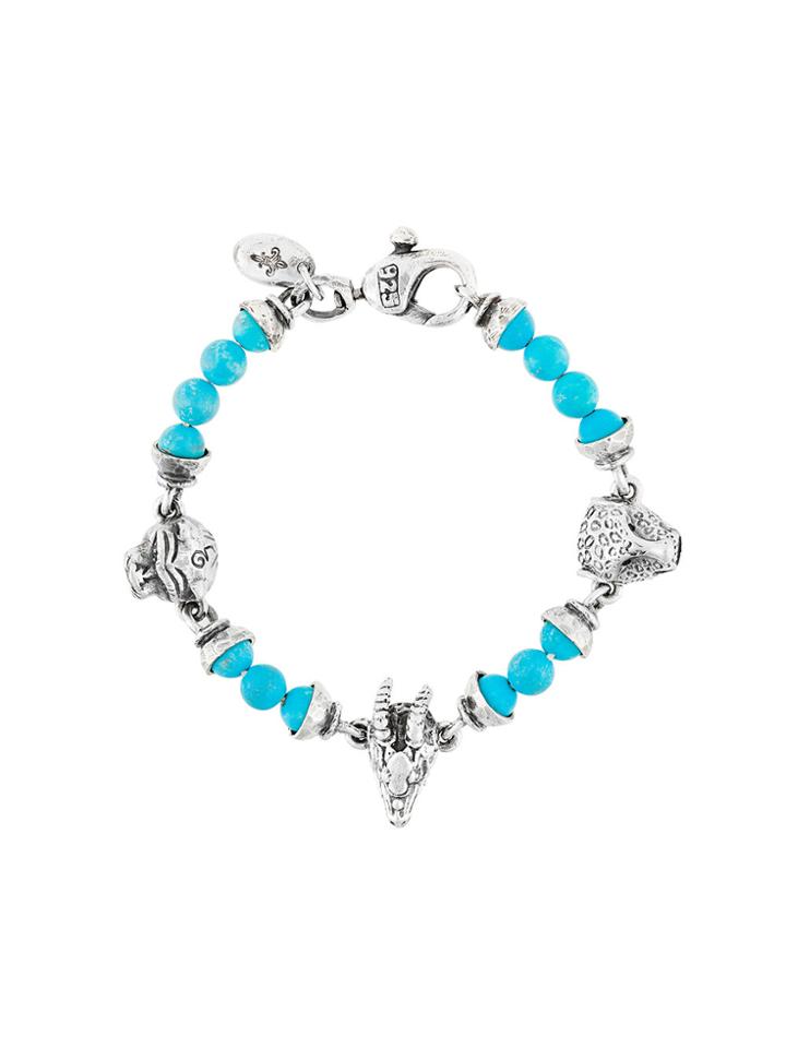 Elf Craft Skull Beaded Bracelet - Metallic