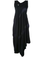 Y's - Asymmetric Panel Dress - Women - Cotton/polyester/polyurethane/cupro - 2, Black, Cotton/polyester/polyurethane/cupro