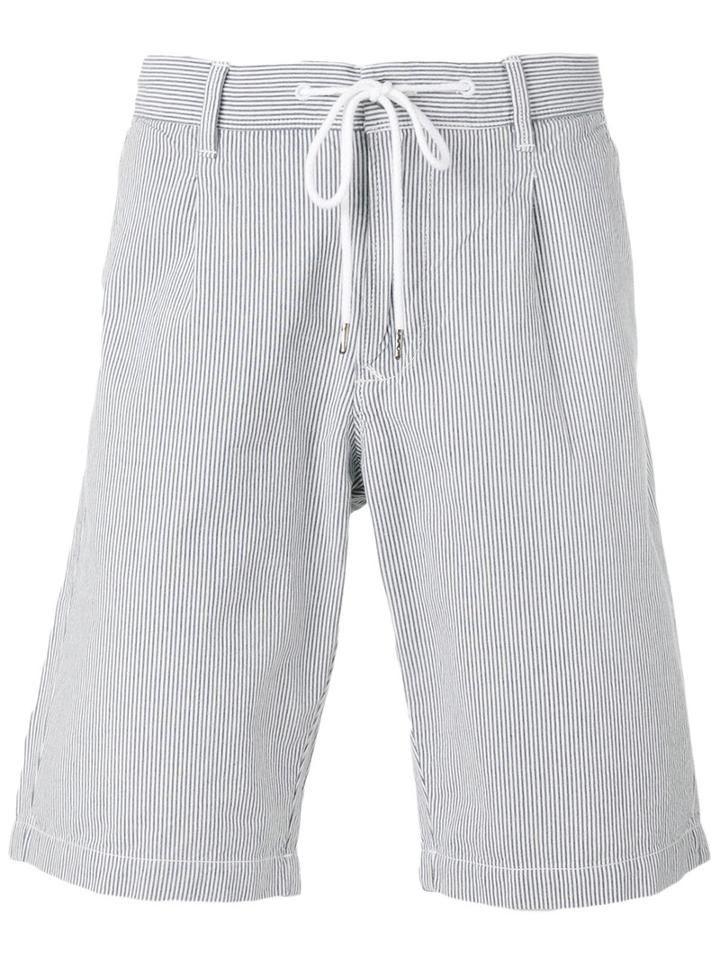 Woolrich Striped Track Shorts, Men's, Size: 36, White, Cotton