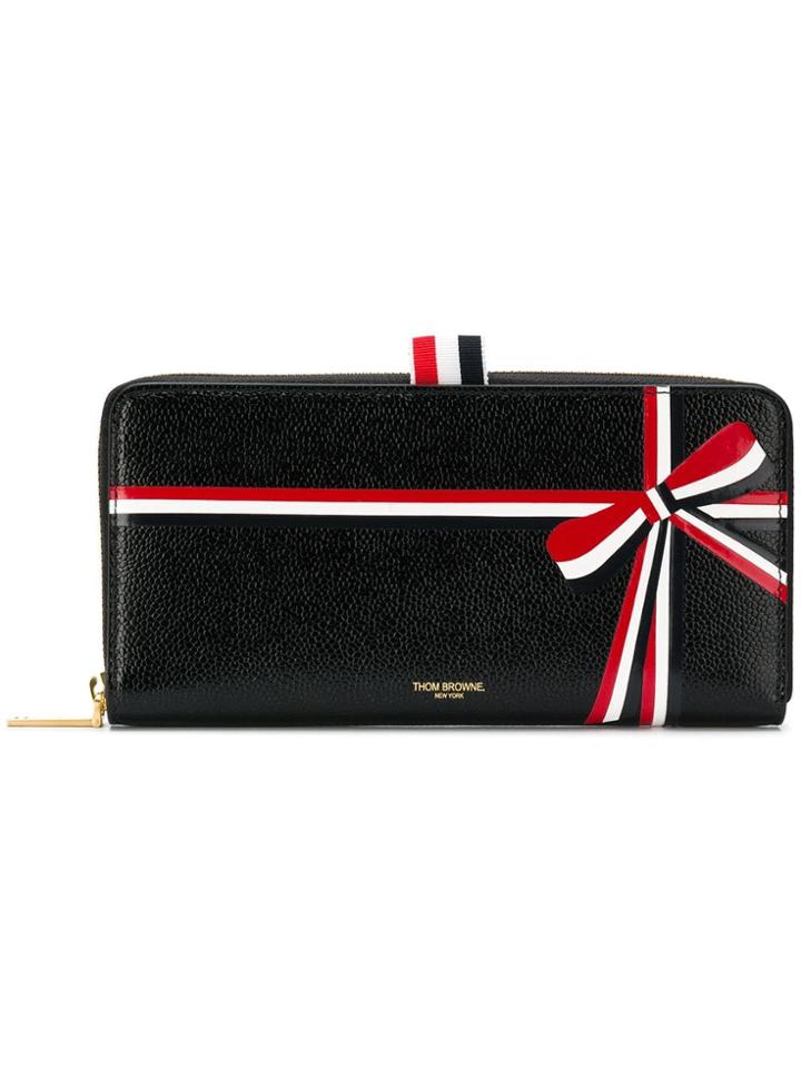Thom Browne Zip Around Bow Wallet - Black