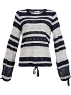 Chloé Striped Crochet Jumper, Women's, Size: Large, White, Cotton