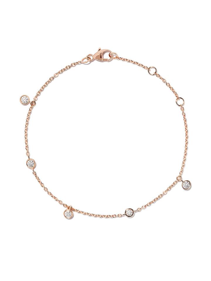 De Beers 18kt Rose Gold My First De Beers Five Diamond Bracelet