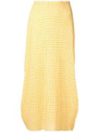Jil Sander Checked Midi Skirt - Yellow