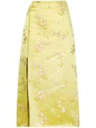 Kenzo Floral Print Midi Skirt - Yellow