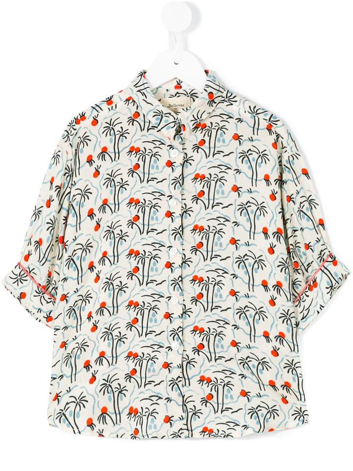 Bellerose Kids - Printed Drop Shoulder Shirt - Kids - Viscose - 12 Yrs, Nude/neutrals
