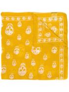 Alexander Mcqueen Skull Scarf, Men's, Yellow/orange, Silk