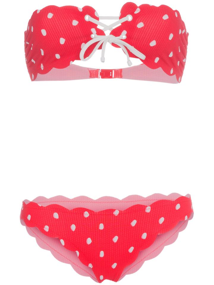 Marysia Antibes Scalloped Polka Dot Bikini - Red