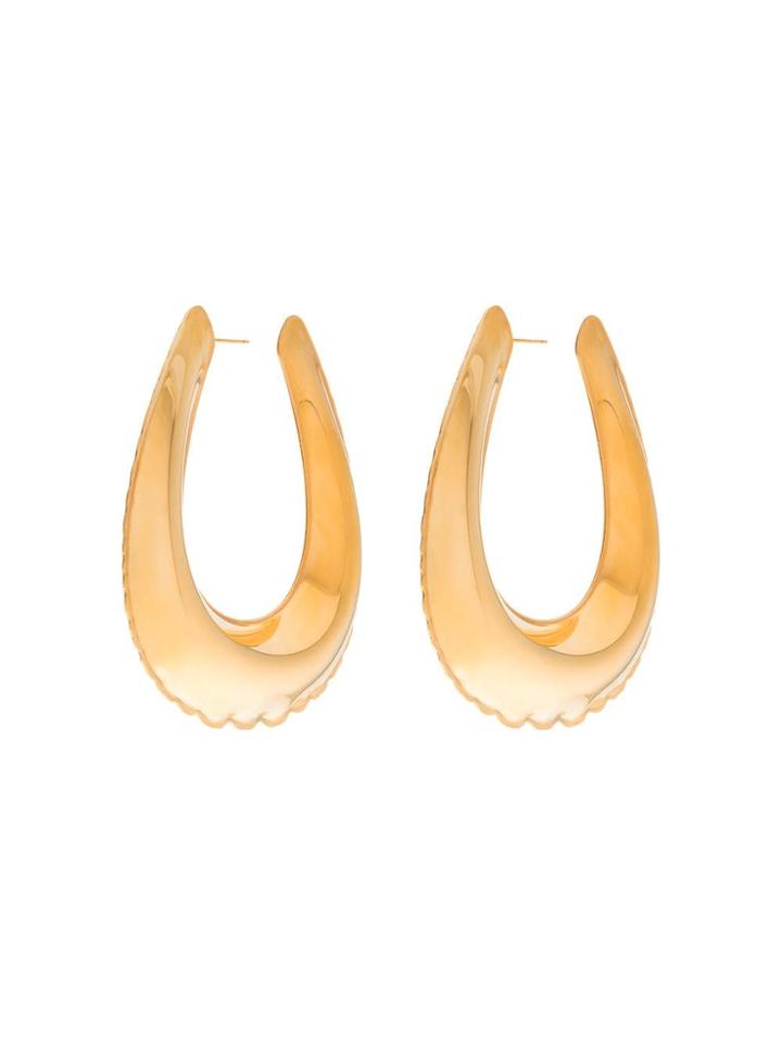 Area Buckle Hoop Earrings - Gold