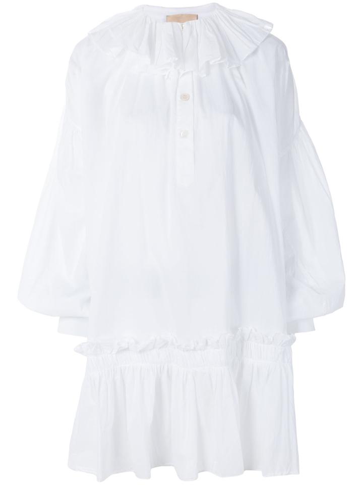 Erika Cavallini Long-sleeve Ruffle Dress - White