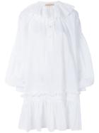 Erika Cavallini Long-sleeve Ruffle Dress - White