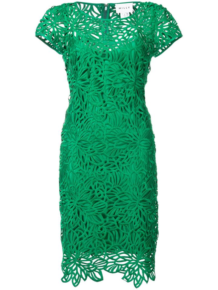 Milly Shortsleeved Cut-out Dress - Green