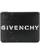 Givenchy Stencil Large Zipped Pouch - Black
