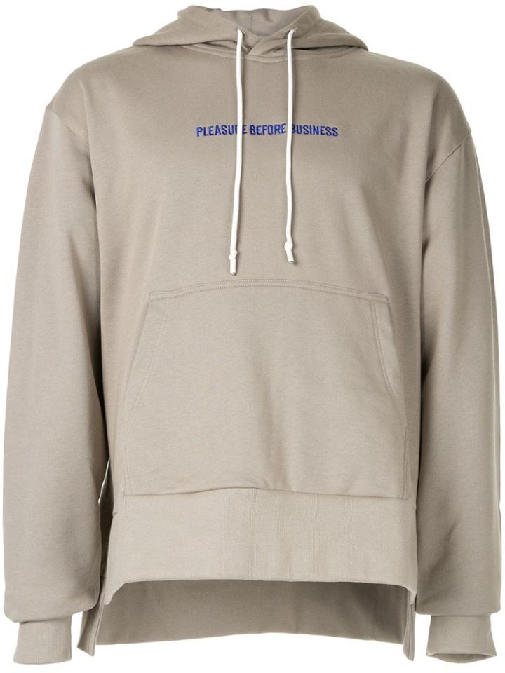 Off Duty 'pleasure Before Business' Hoodie - Grey