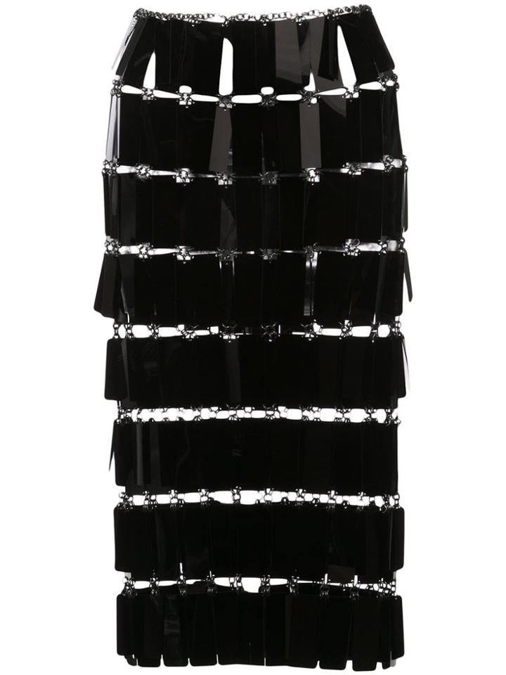 Paco Rabanne Paillette Midi Skirt - Black