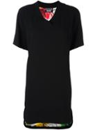 Boutique Moschino V Neck Dress, Women's, Size: 42, Black, Polyester/triacetate/silk