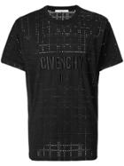 Givenchy Perforated Embroidered Logo T-shirt - Black