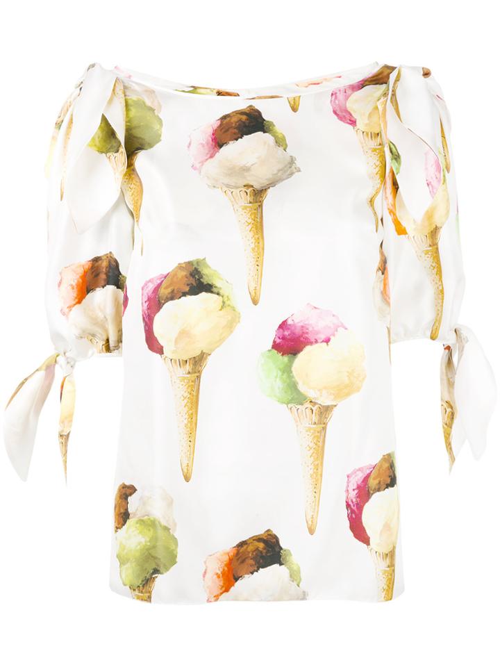 Dolce & Gabbana Ice-cream Print Blouse - White