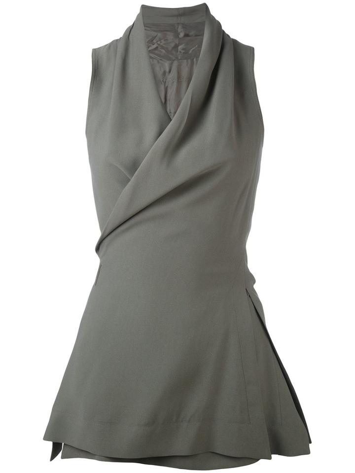 Rick Owens - Wrap Vest Jacket - Women - Acetate/cupro/viscose - 44, Grey, Acetate/cupro/viscose