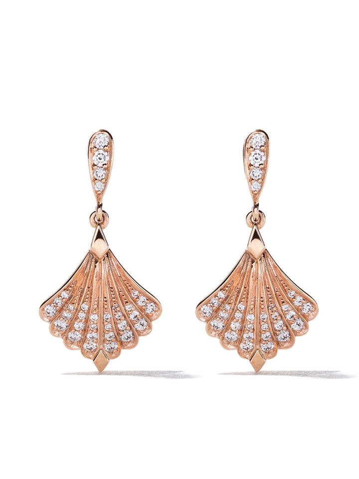 Fairfax & Roberts 18kt Rose Gold Modèle Diamond Drop Earrings