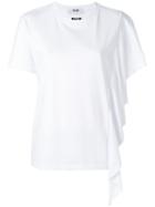 Msgm - Side Flared Layer T-shirt - Women - Cotton - L, White, Cotton